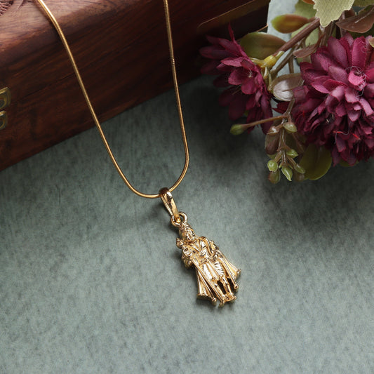 22KT Gold Plated Sterling Silver (92.5% Purity) Pure Silver God Kartikeya Chain Pendant (Locket with Ball Chain) for Women