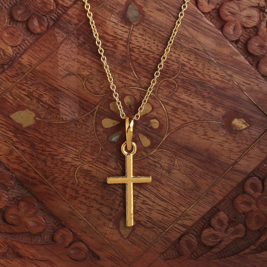 22KT Gold Plated Sterling Silver (92.5% Purity) Pure Silver God Jesus Chain Pendant (Locket with Ball Chain) for Women