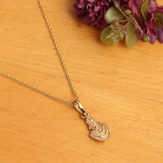 22KT Gold Plated Sterling Silver (92.5% Purity) Pure Silver God Baba Khatu Shyam Chain Pendant (Locket with Ball Chain) for Women