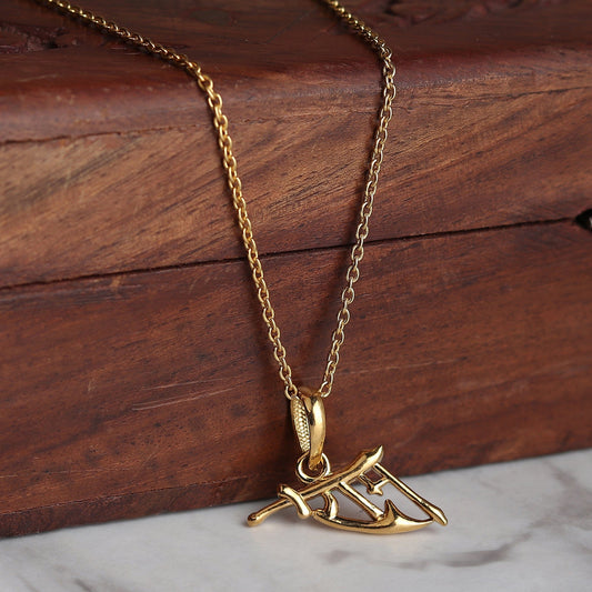 22KT Gold Plated Sterling Silver (92.5% Purity) Pure Silver God Ram Ji chain Pendant (Locket with Ball Chain) for Women