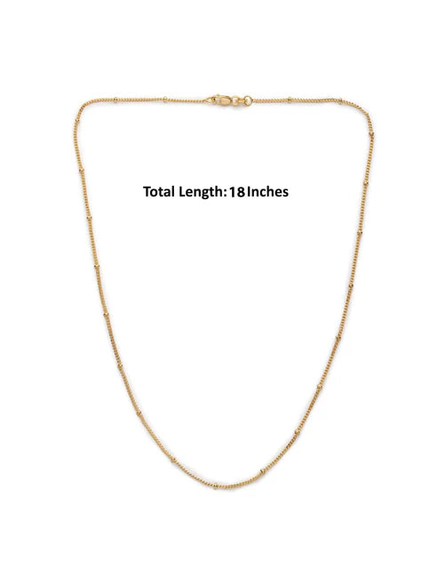 22 CT Gold Plated Silver (92.5% purity) Italian Ball chain for Girls and Women