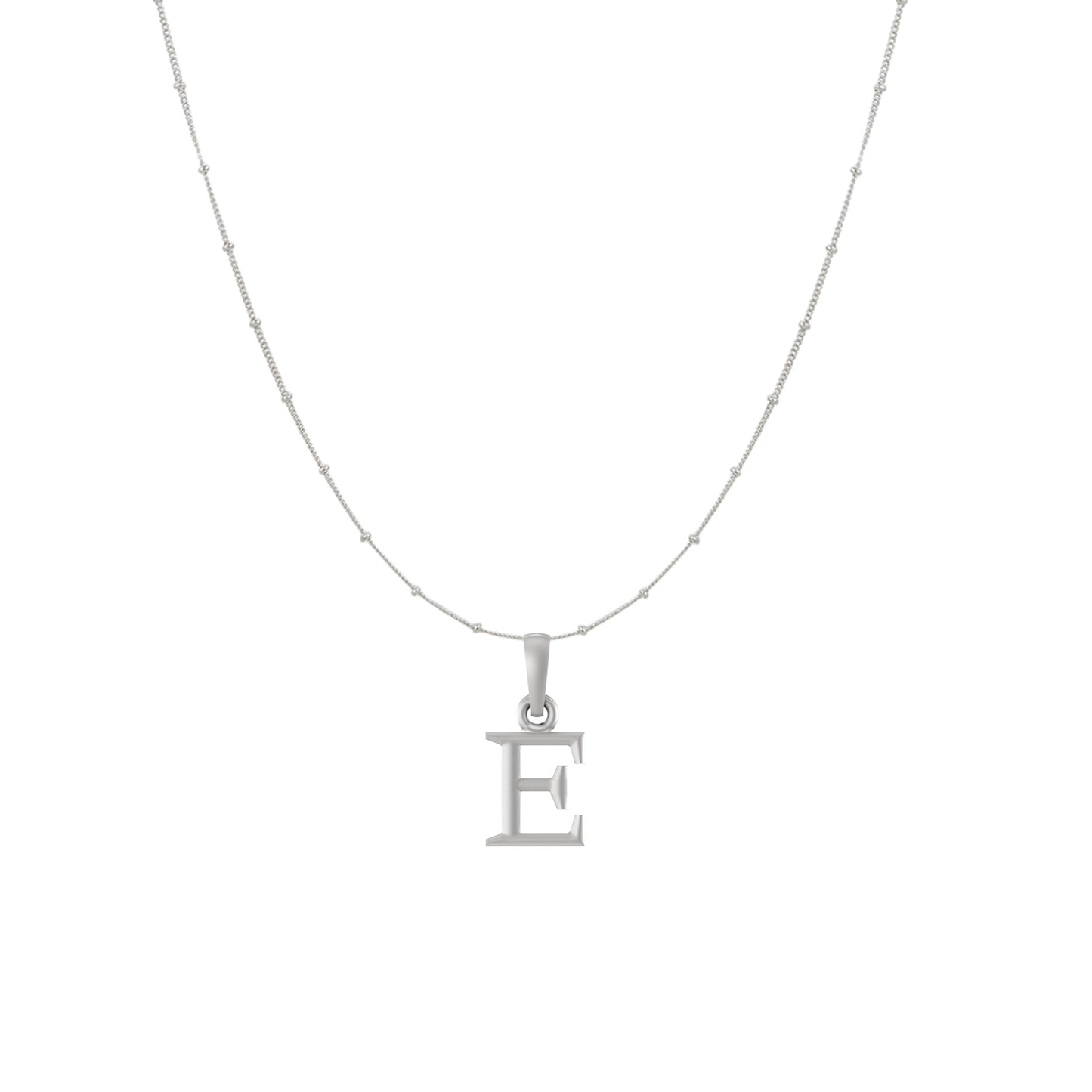 Akshat Sapphire Sterling Silver (92.5% purity) precious Name alphabet chain pendant (Pendnat with Ball chain) pure silver designer alphabet chain locket