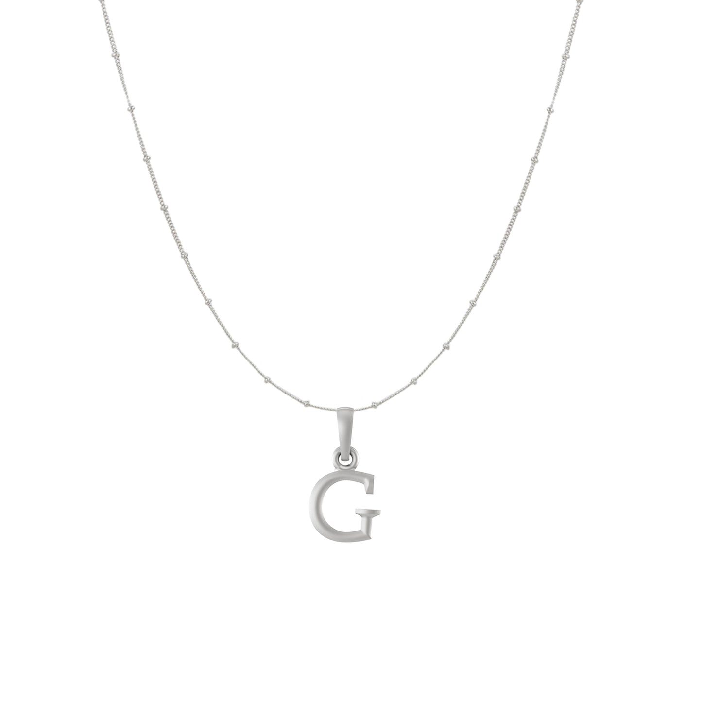 Akshat Sapphire Sterling Silver (92.5% purity) precious Name alphabet chain pendant (Pendnat with Ball chain) pure silver designer alphabet chain locket