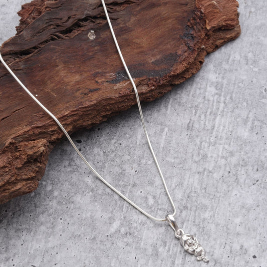 Sterling Silver 92.5 Mermaid Chain Pendant with figaro Chain 18 Inches for women by Akshat Sapphire PSF7299