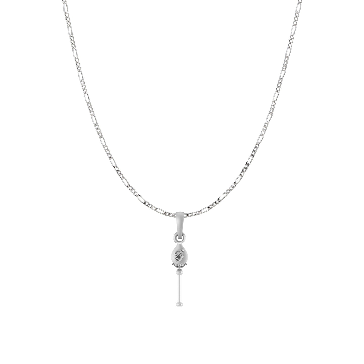 God Kartikeya Pure Silver 92.5% purity Chain pendant by Murugan Pendant (Pendant with Figaro Chain-18 inches)