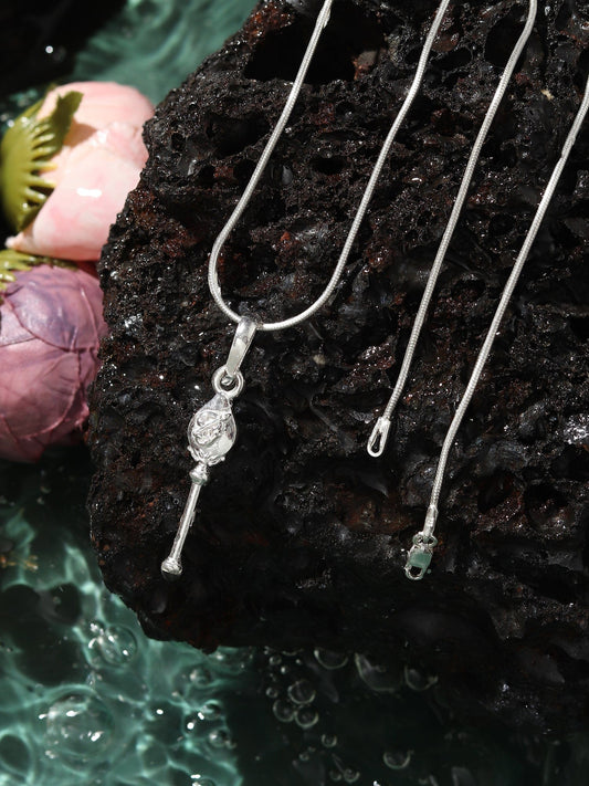 Sterling Silver 92.5 God Murgan Chain Pendant with figaro Chain 18 Inches for women by Akshat Sapphire PSF7375