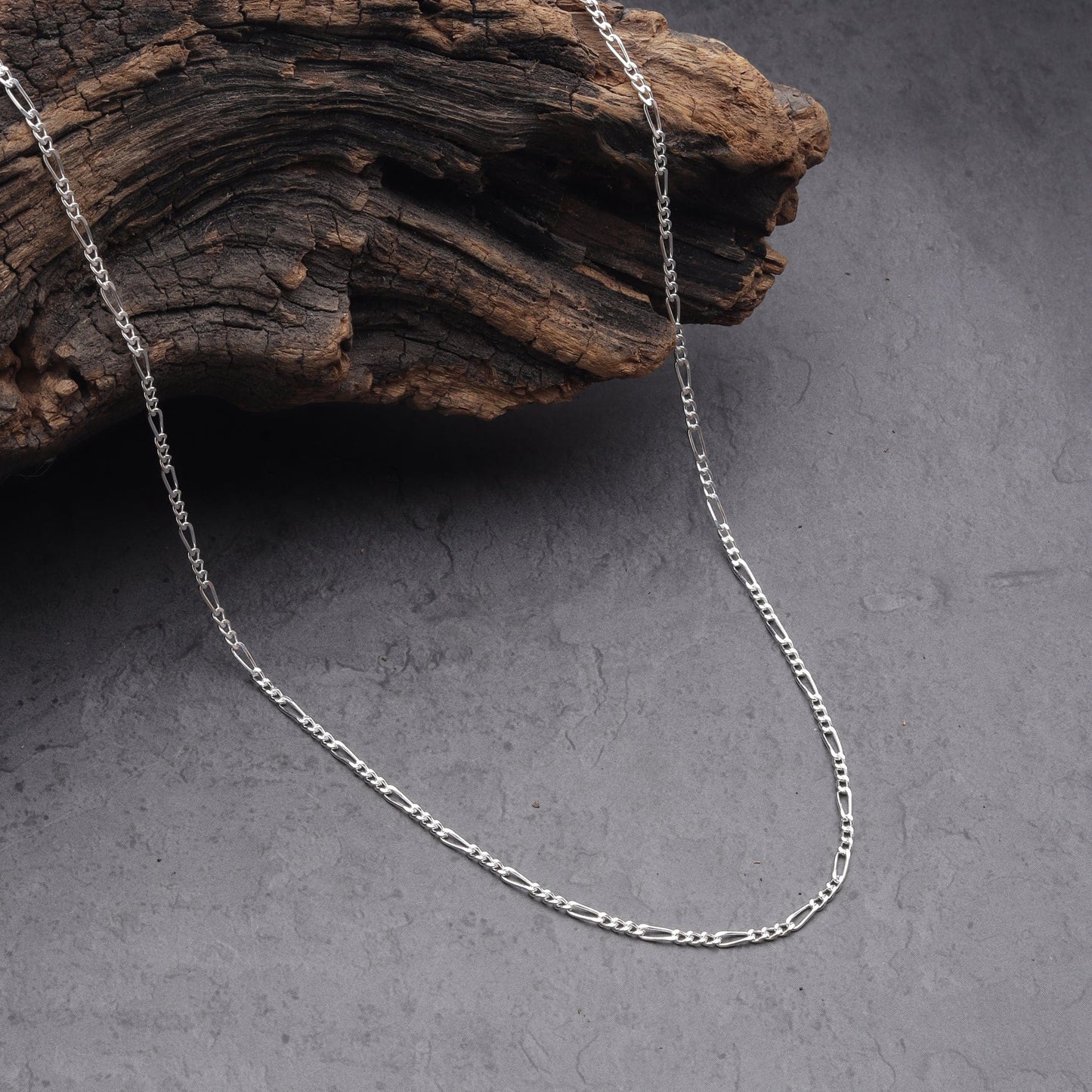Sterling Silver (92.5% purity) Italian Figaro chain for Girls and Women