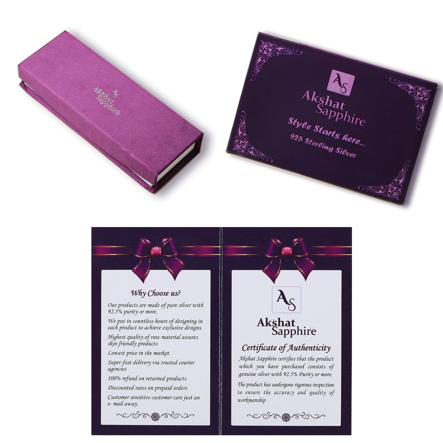 Sterling Silver Heart Pendant with 18 Inches Ball Chain for Women by Akshat Sapphire 92.5 Silver PSBL0514_new