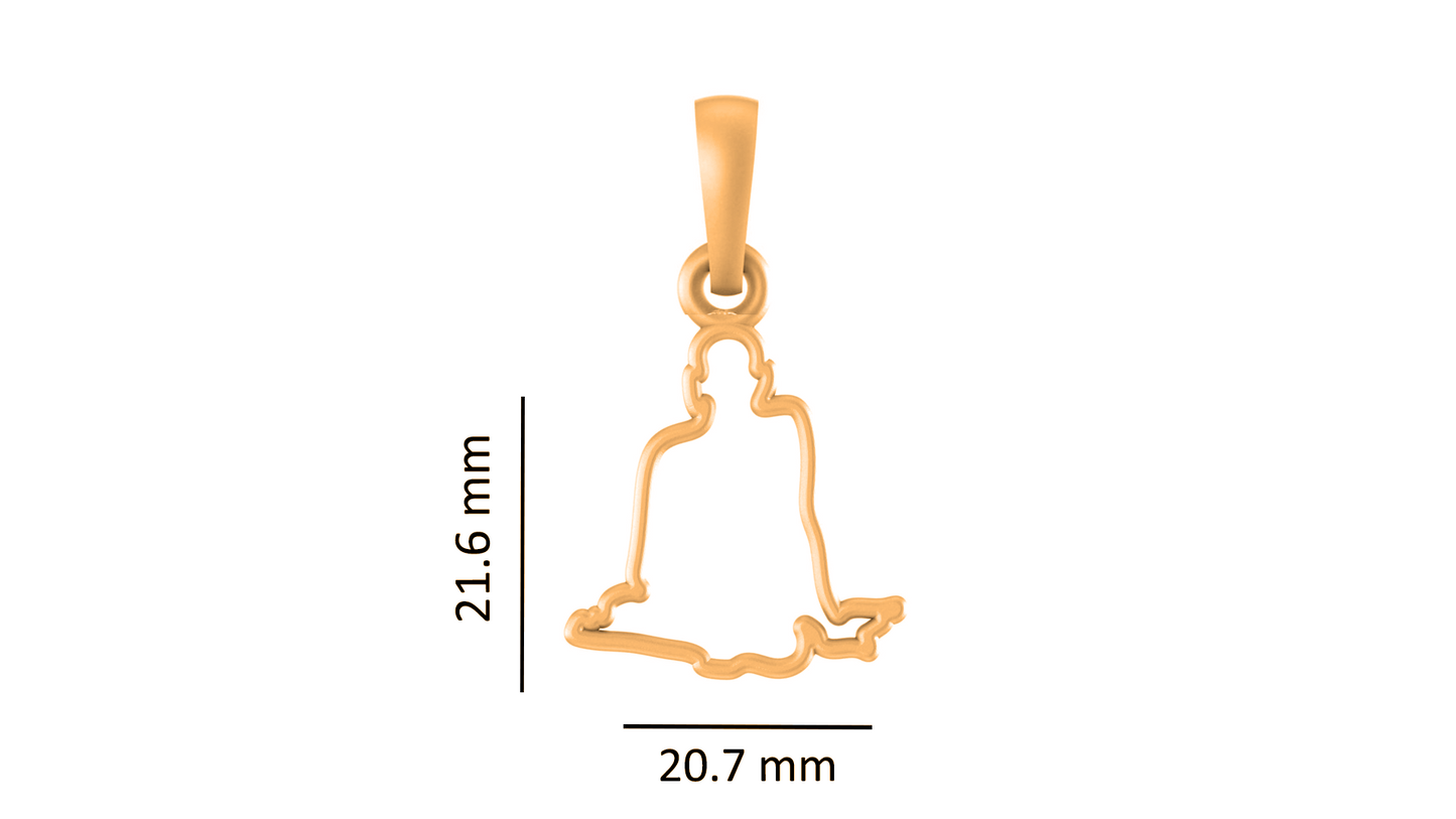 22KT Gold Plated Sterling Silver (92.5% Purity) Pure Silver Spiritual Swami Samarth Chain Pendant (Locket with Figaro Chain) for Men and women