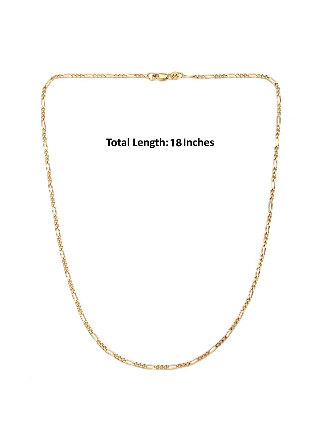 22KT Gold Plated Sterling Silver God Kartikeya Pure Silver 92.5% purity Chain with Murugan Pendant (Pendant with Figaro Chain-18 inches)