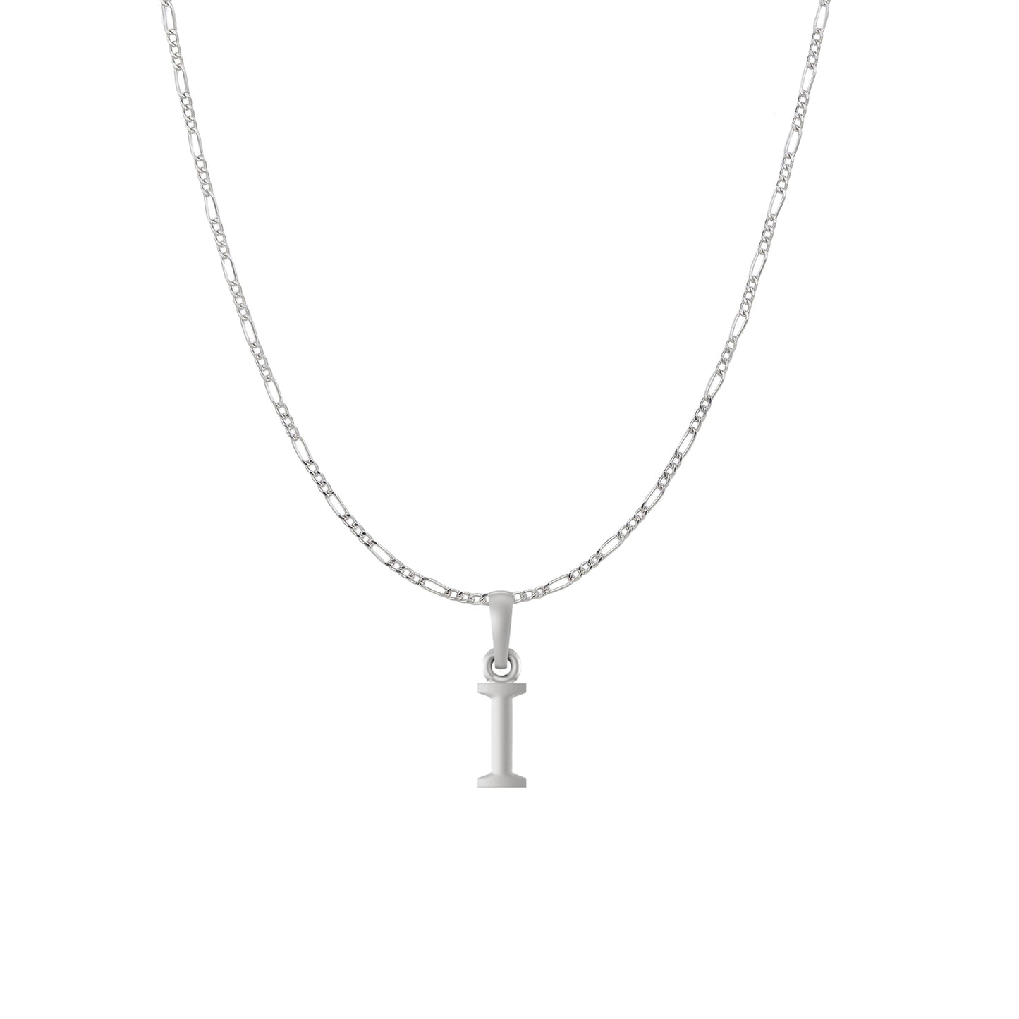 Akshat Sapphire Sterling Silver (92.5% purity) precious Name alphabet chain pendant (Pendnat with Figaro chain) pure silver designer alphabet chain locket