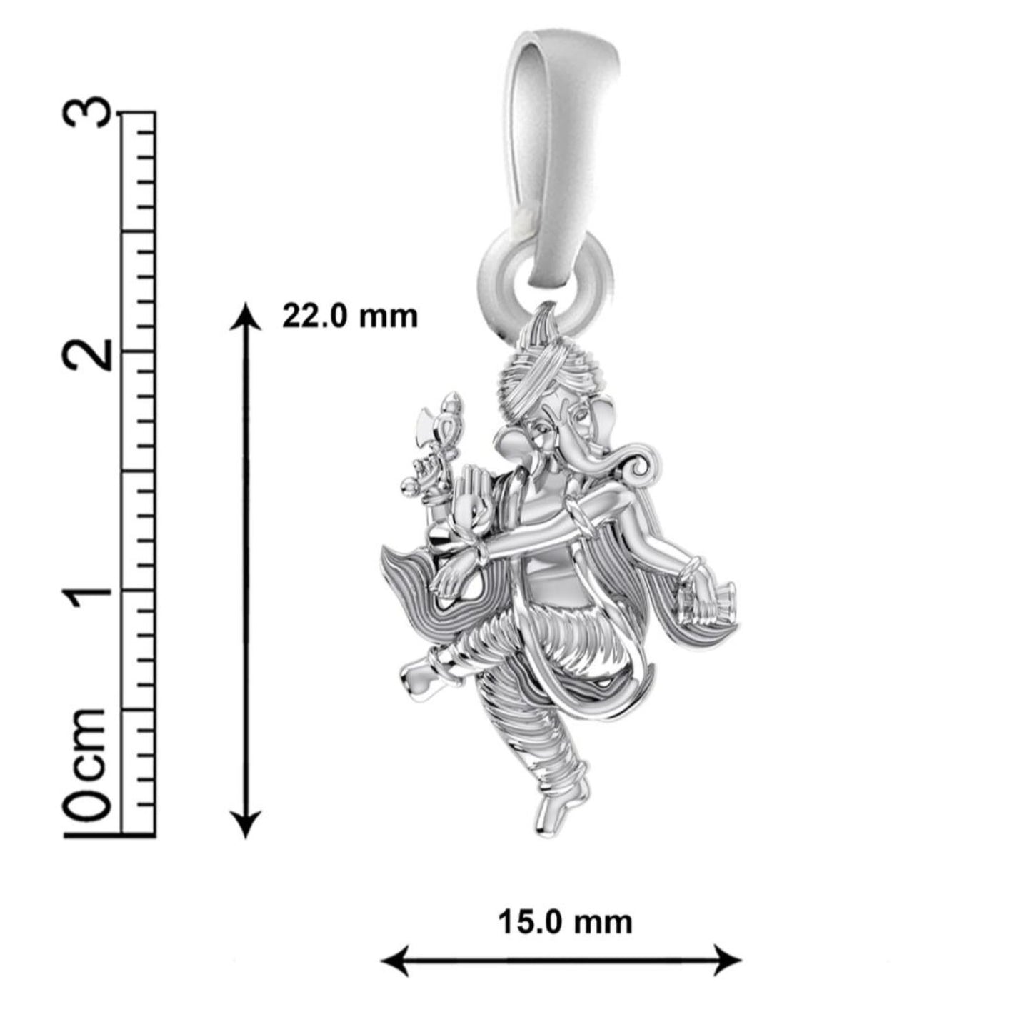 Akshat Sapphire Sterling Silver (92.5% purity) God Ganesha Chain Pendant (Pendant with Rope Chain) for Men & Women Pure Silver Lord Ganapathy Chain Locket for Good Health & Wealth