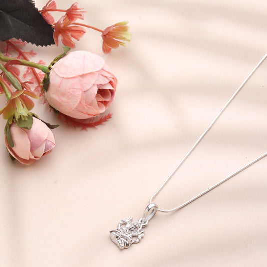 Sterling Silver 92.5 God Ganesh Chain Pendant with Rope Chain 18 Inches for women by Akshat Sapphire PSR7145