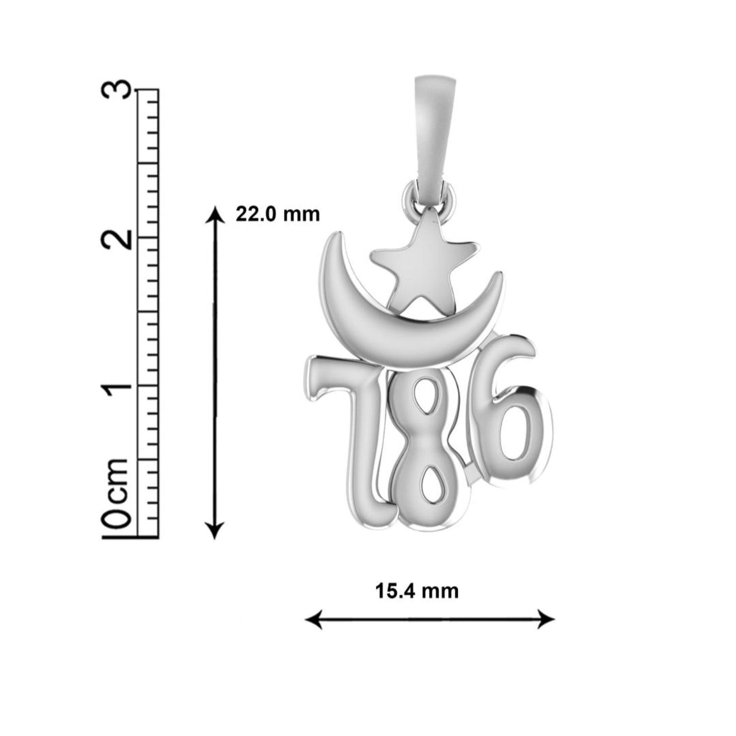 Religious and lucky 786 Chain Pendant (Pendant with Rope Chain) for Men and women Pure Silver Muslim spiritual 786 Chain Locket for Good Luck, Health & Wealth