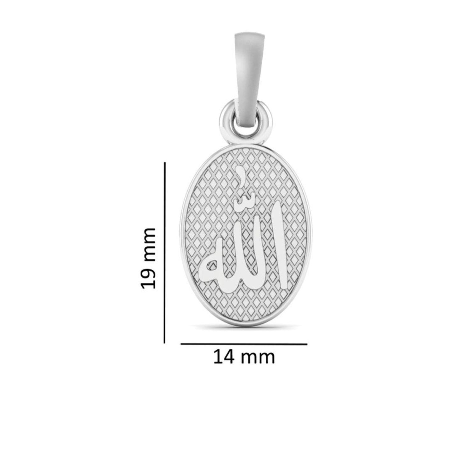 Religious God Allah Barkat Chain Pendant (Pendant with Rope Chain) for Men and women Pure Silver spiritual Islamic Muslim Allah Barkat Kareem symbol Chain Locket for Good Luck, Health & Wealth