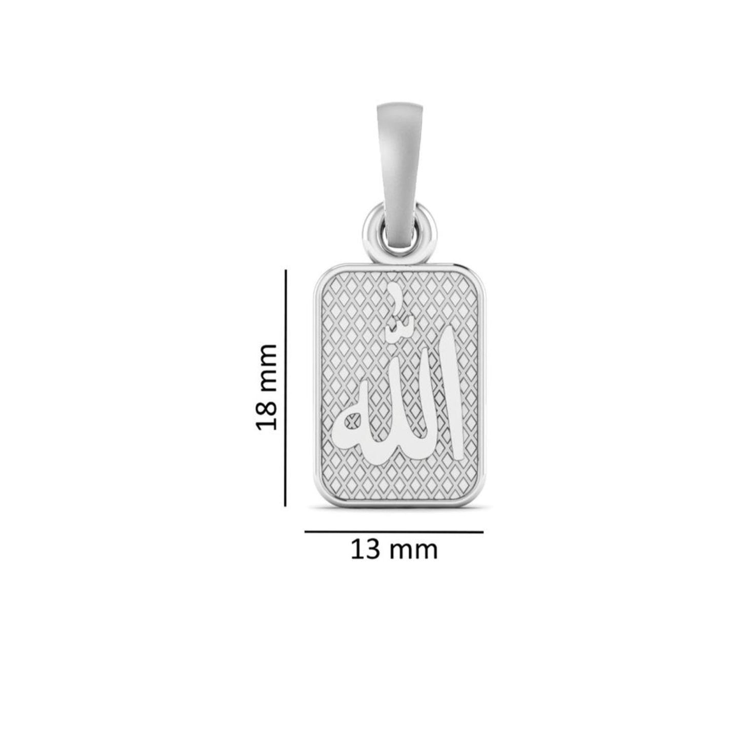 Religious God Allah Barkat Chain Pendant (Pendant with Rope Chain) for Men and women Pure Silver spiritual Islamic Muslim Allah Barkat Kareem symbol Chain Locket for Good Luck, Health & Wealth