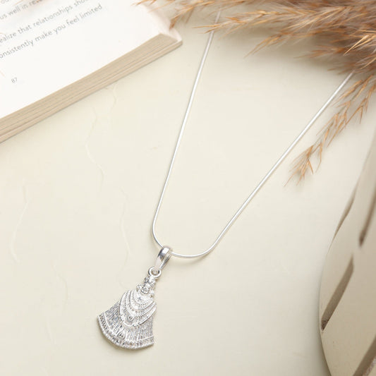 Sterling Silver 92.5 God Khatu Shyam Chain Pendant with Rope Chain 18 Inches for women by Akshat Sapphire PSR7281