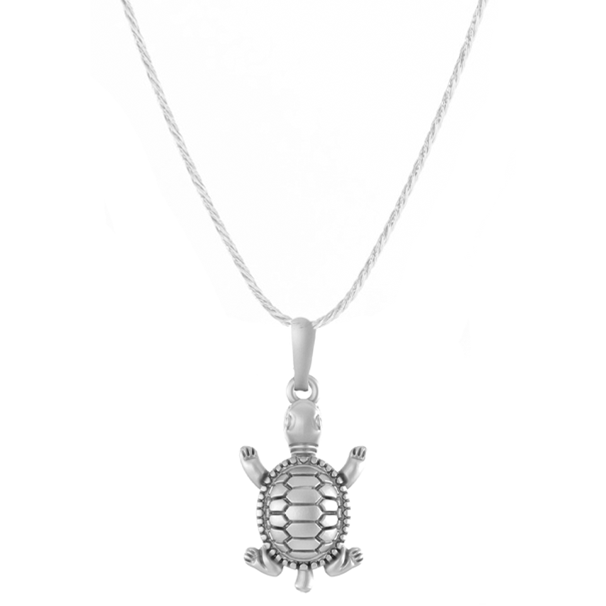 Akshat Sapphire Sterling Silver (92.5% purity) Prosperity and Piece Symbolic Tortoise Chain Pendant (Pendant with Rope Chain) for Men & Women Pure Silver Turtle Chain Locket for Piece and prosperity