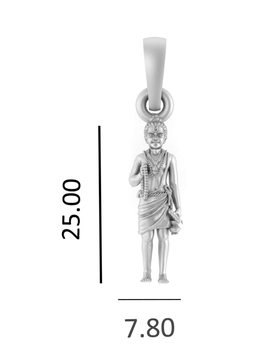 Akshat Sapphire Sterling Silver (92.5% purity) God Swaminarayan Chain Pendant (Pendant with Rope Chain) for Men & Women Pure Silver Swaminarayan Chain Locket for Good Health & Wealth