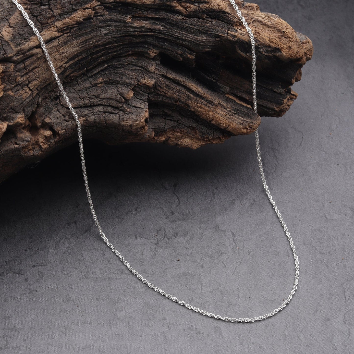 Sterling Silver (92.5% purity) Italian Rope chain for Girls and Women