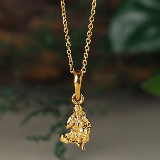 22KT Gold Plated Sterling Silver (92.5% purity) Pure Silver God Shree Sai Baba chain Pendant (Locket with Rope Chain) for Women