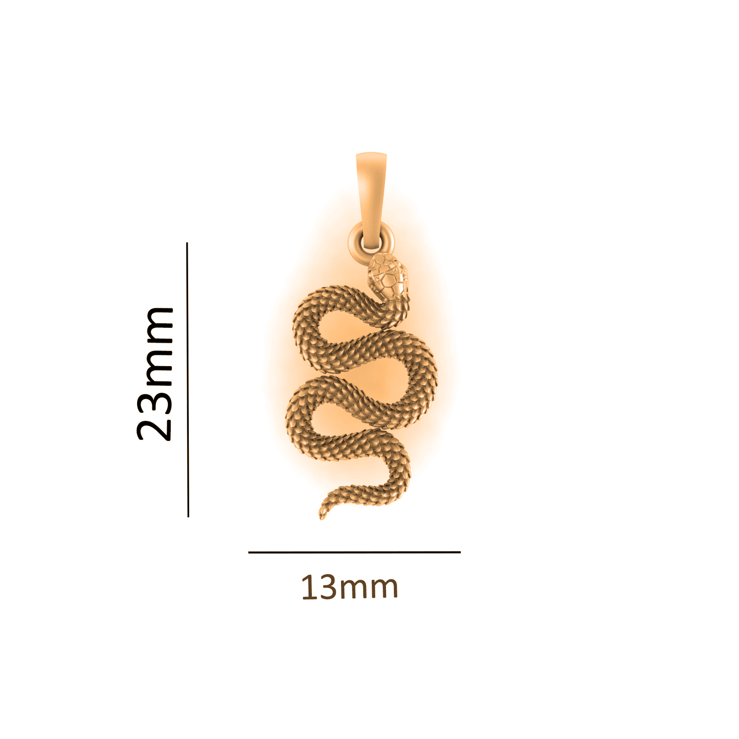 22KT Gold Plated Sterling Silver Stylish snake 92.5% purity Chain pendant by snake Pendant (Pendant with Rope Chain-18 inches)