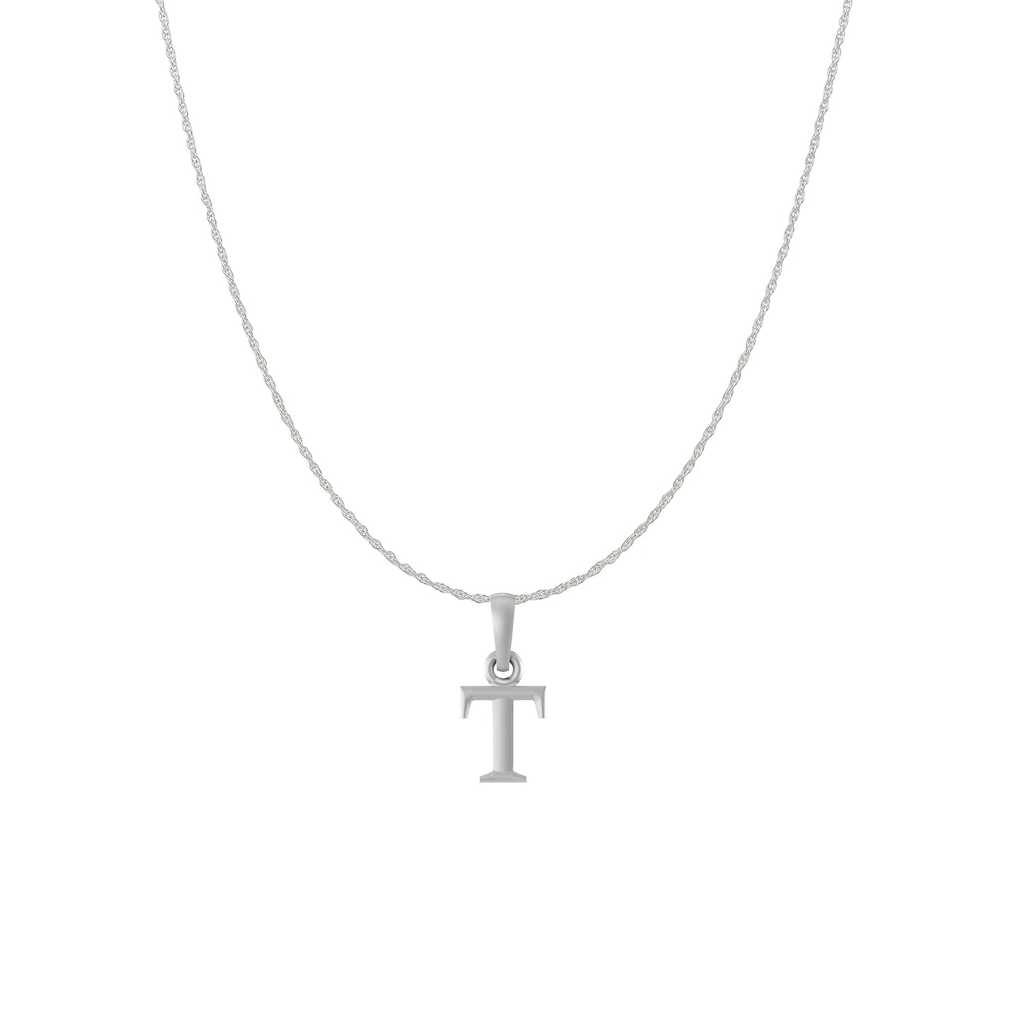 Akshat Sapphire Sterling Silver (92.5% purity) precious Name alphabet chain pendant (Pendnat with rope chain) pure silver designer alphabet chain locket