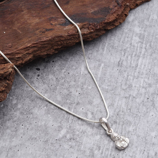 Sterling Silver 92.5 God Sai Baba Chain Pendant with snake Chain 18 Inches for women by Akshat Sapphire PSS7062