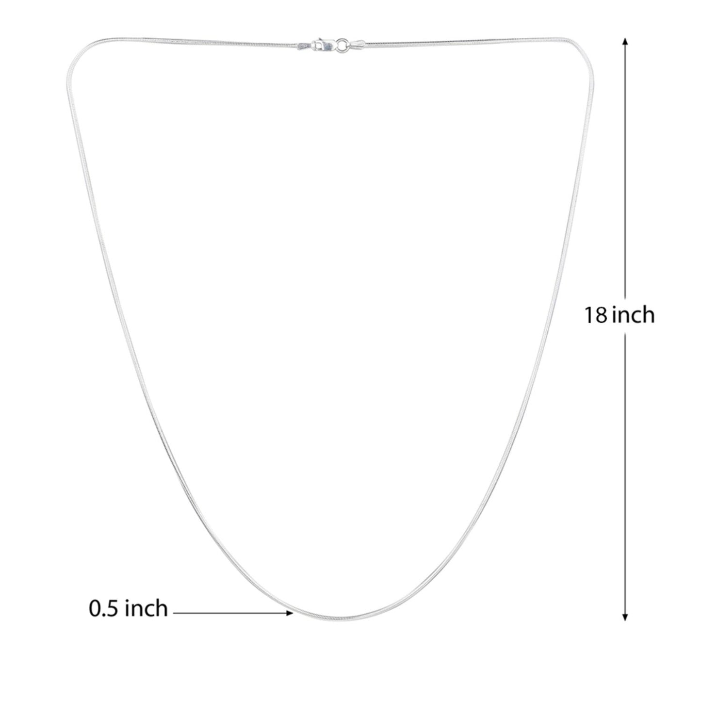 Sterling Silver (92.5% Purity) Pure Silver Goddess Saraswati Maa Chain Pendant (Locket with Snake Chain) for Men & Women