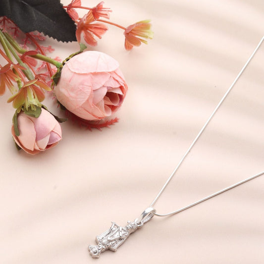 Sterling Silver 92.5 God Krishna Chain Pendant with snake Chain 18 Inches for women by Akshat Sapphire PSS7133