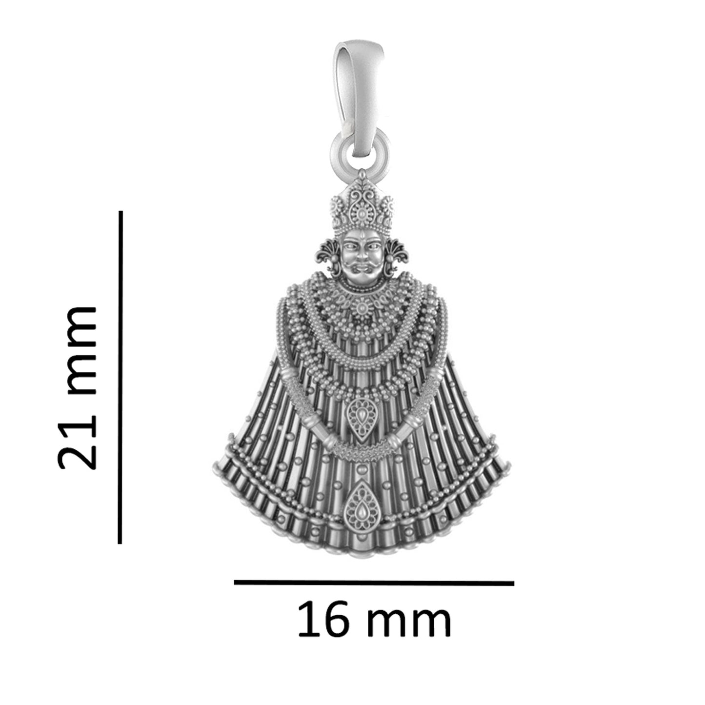 Akshat Sapphire Sterling Silver (92.5% purity) God Baba Khatu Shyam Chain Pendant (Pendant with Snake Chain) for Men & Women Pure Silver Lord Baba Khatu Shyam Chain Locket for Good Health & Wealth