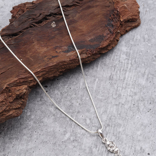 Sterling Silver (92.5% Purity) Pure Silver ambitious and Stylish divine Mermaid Chain Pendant (Locket with Snake Chain) for Men & Women