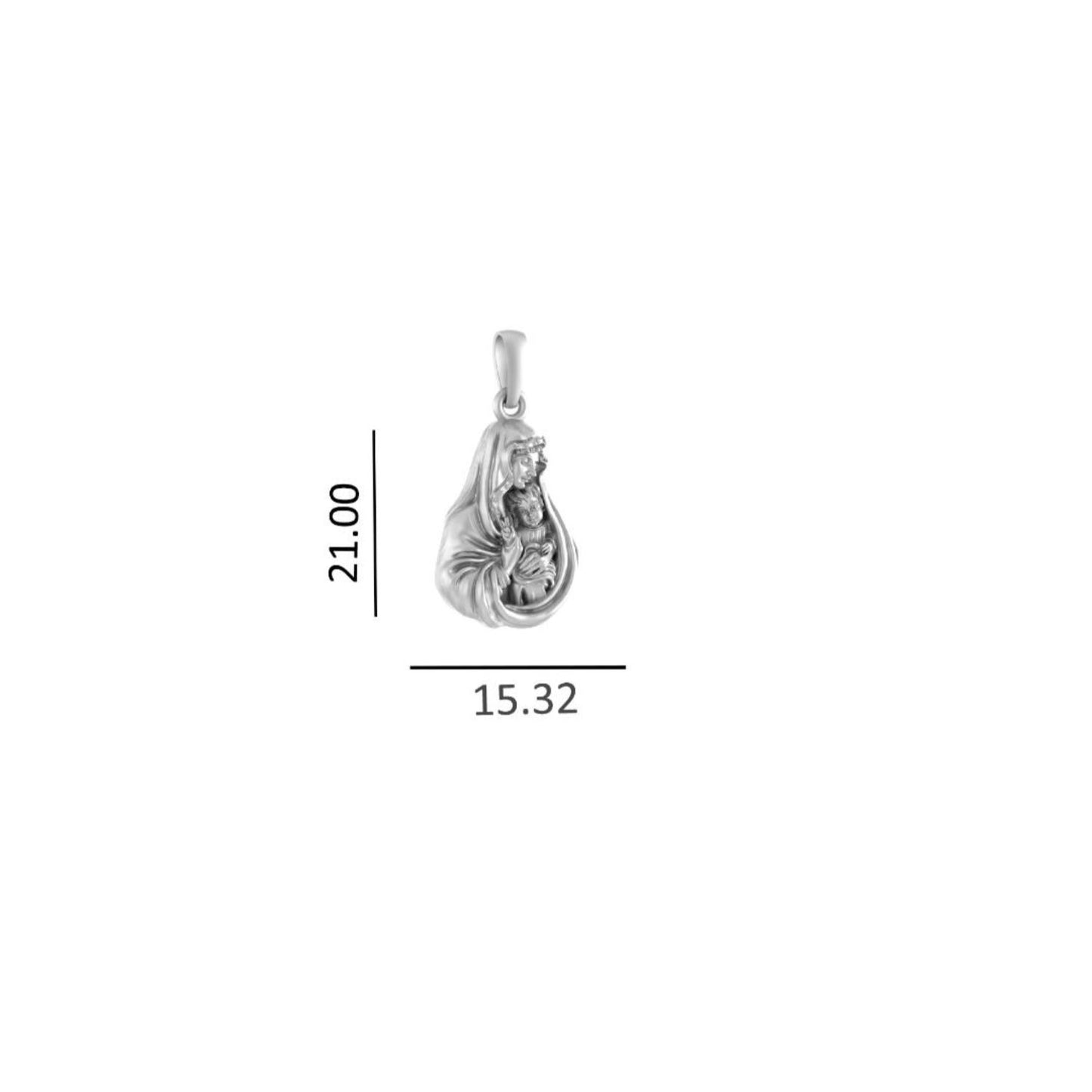 Akshat Sapphire Sterling Silver (92.5% purity) God Mother Mary chain Pendant (Pendant with Snake Chain) for Men & Women Pure Silver Mother Marry chain Locket for Good Health & Wealth