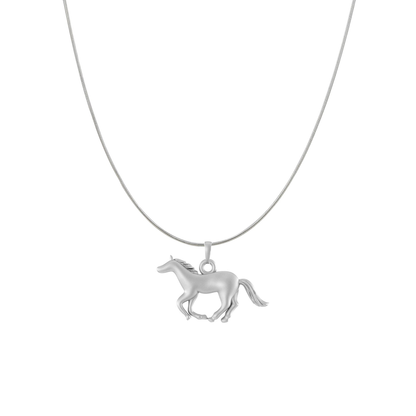 Akshat Sapphire Sterling Silver (92.5% purity) Strength Symbolic Horse Chain Pendant (Pendant with Snake Chain) for Men & Women Pure Silver Horse Chain Locket to represent strength and power