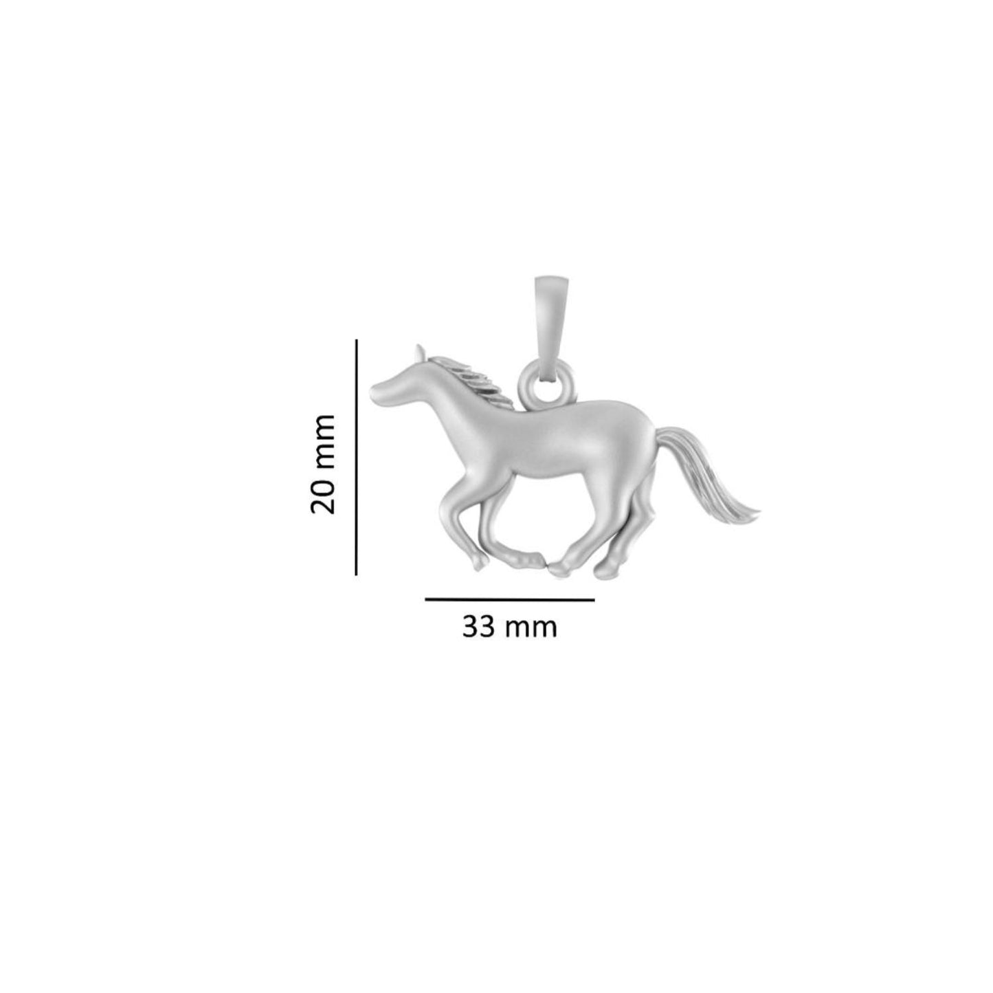 Akshat Sapphire Sterling Silver (92.5% purity) Strength Symbolic Horse Chain Pendant (Pendant with Snake Chain) for Men & Women Pure Silver Horse Chain Locket to represent strength and power