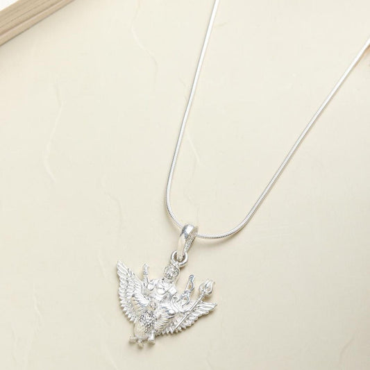 Sterling Silver 92.5 God Sani Dev Chain Pendant with snake Chain 18 Inches for women by Akshat Sapphire PSS7355