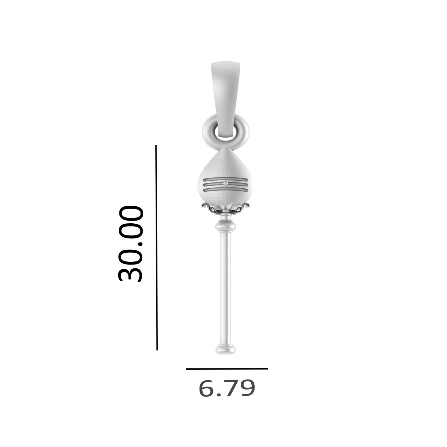 Spiritual Vel Pandel Pure Silver 92.5% purity Chain pendant by Vel Pandel Pendant (Pendant with Snake Chain-18 inches)