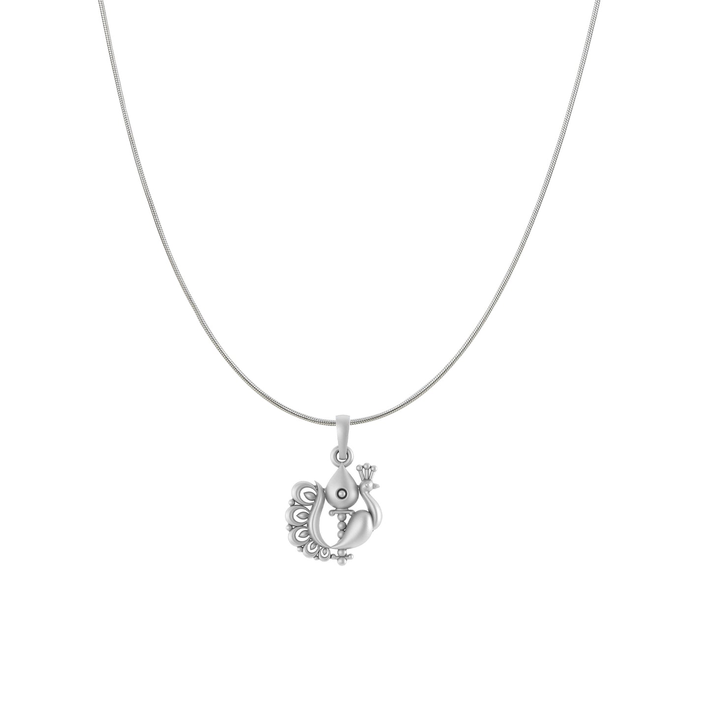 God Kartikeya Pure Silver 92.5% purity Chain pendant by Murugan Pendant (Pendant with Snake Chain-18 inches)