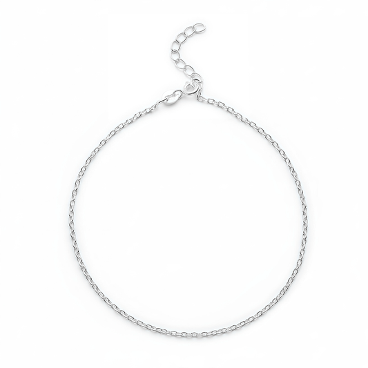 Plain Anchor Anklet for Girls & Women by Akshat Sapphire 92.5 Pure Silver Rhodium Plated PYA