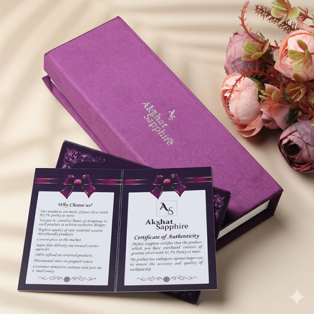 Plain Rope Anklet for Girls & Women by Akshat Sapphire 92.5 Pure Silver Rhodium Plated PYR