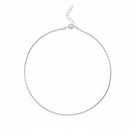 Plain Snake Anklet for Girls & Women by Akshat Sapphire 92.5 Pure Silver Rhodium Plated PYS