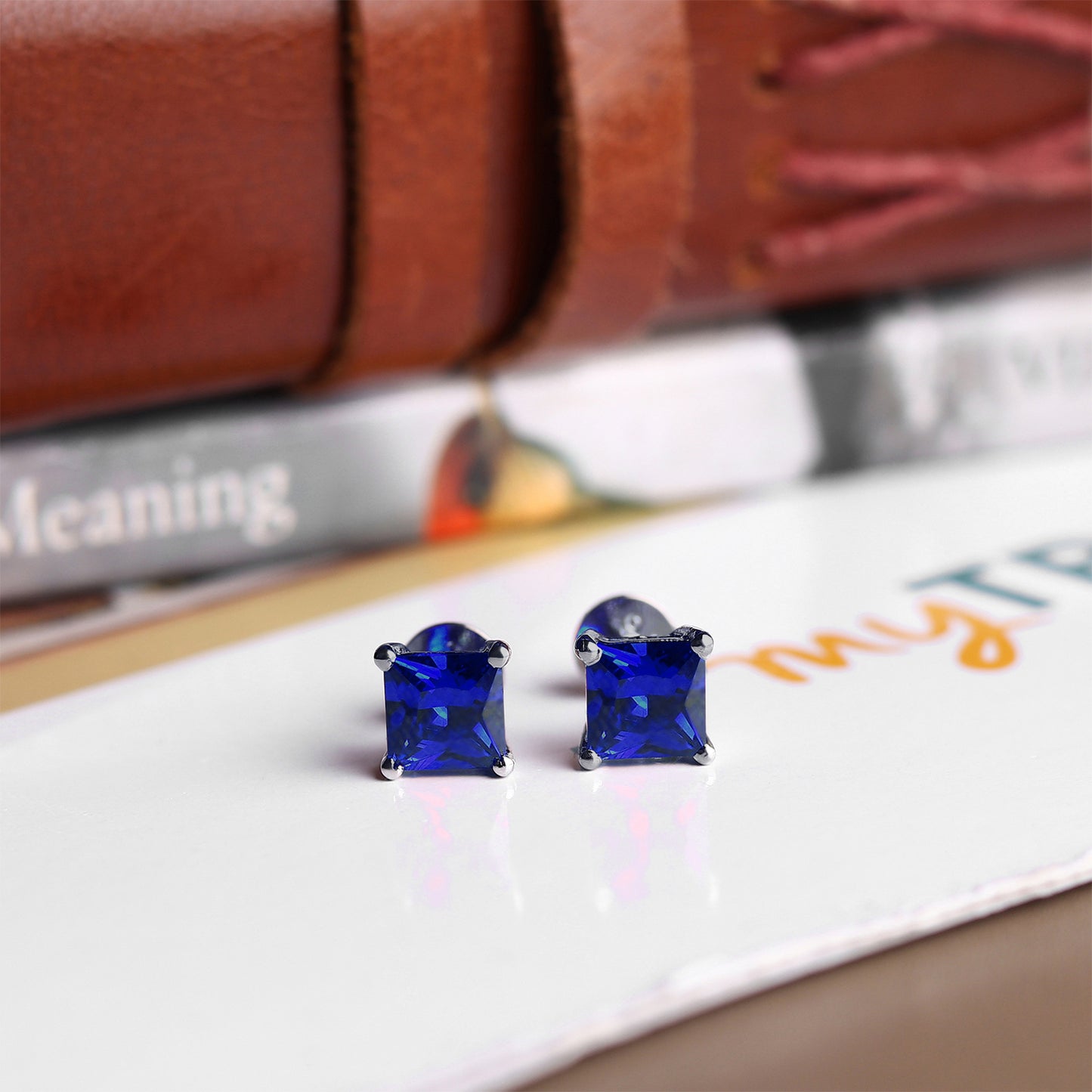Pure Sterling Silver (92.5% purity)Precious, Beautiful and Designer Stud Earrings with cubic zirconia (AD) stones for Girls and Women