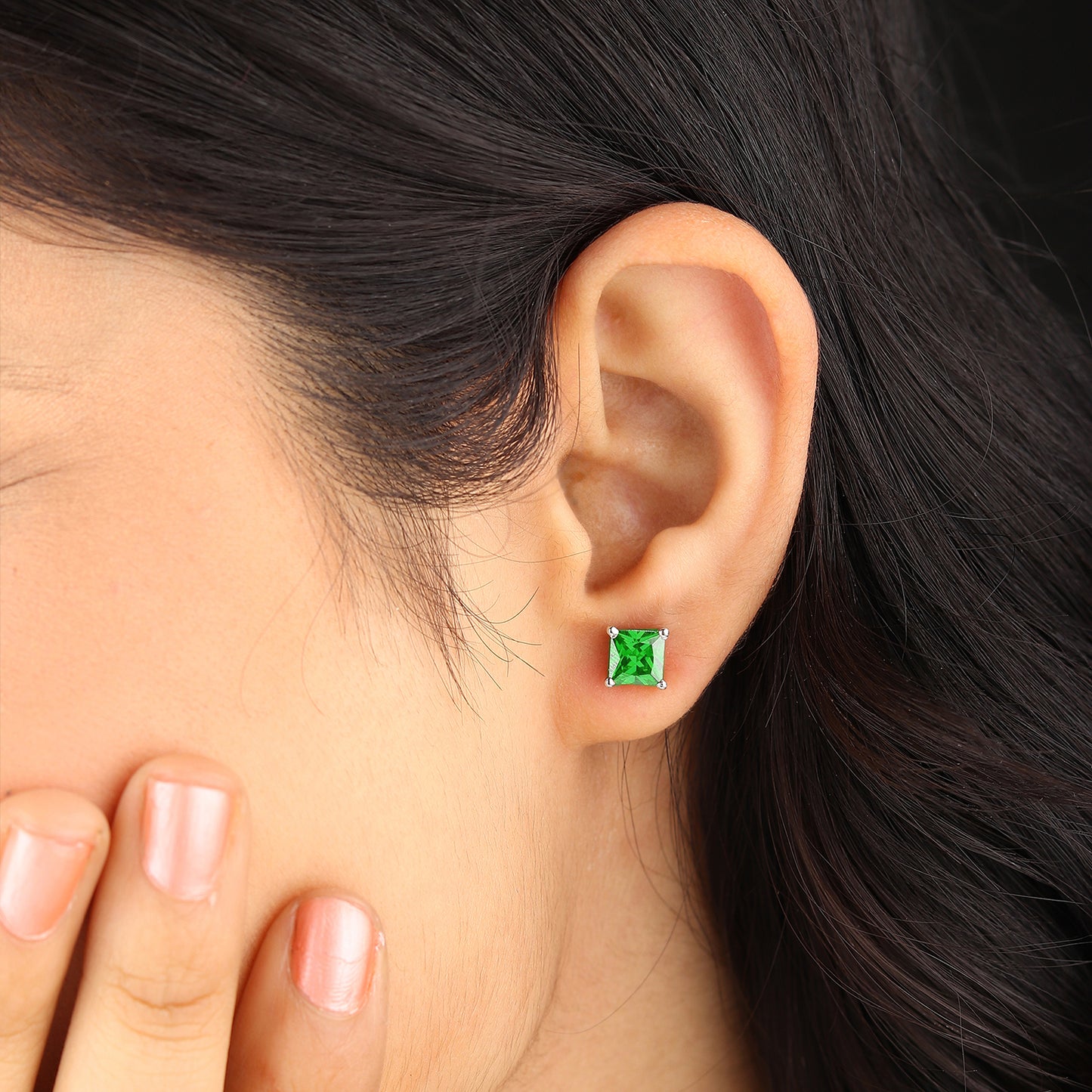Pure Sterling Silver (92.5% purity)Precious, Beautiful and Designer Stud Earrings with cubic zirconia (AD) stones for Girls and Women