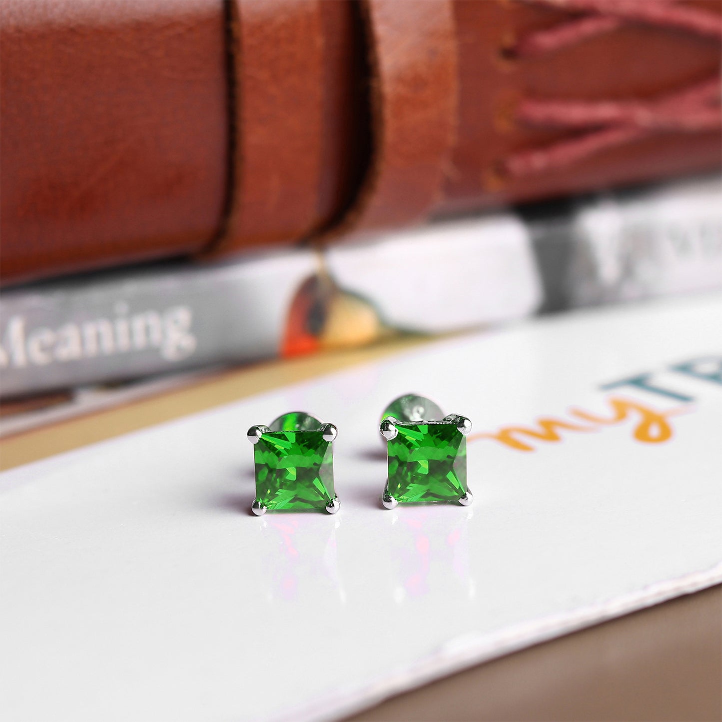 Pure Sterling Silver (92.5% purity)Precious, Beautiful and Designer Stud Earrings with cubic zirconia (AD) stones for Girls and Women