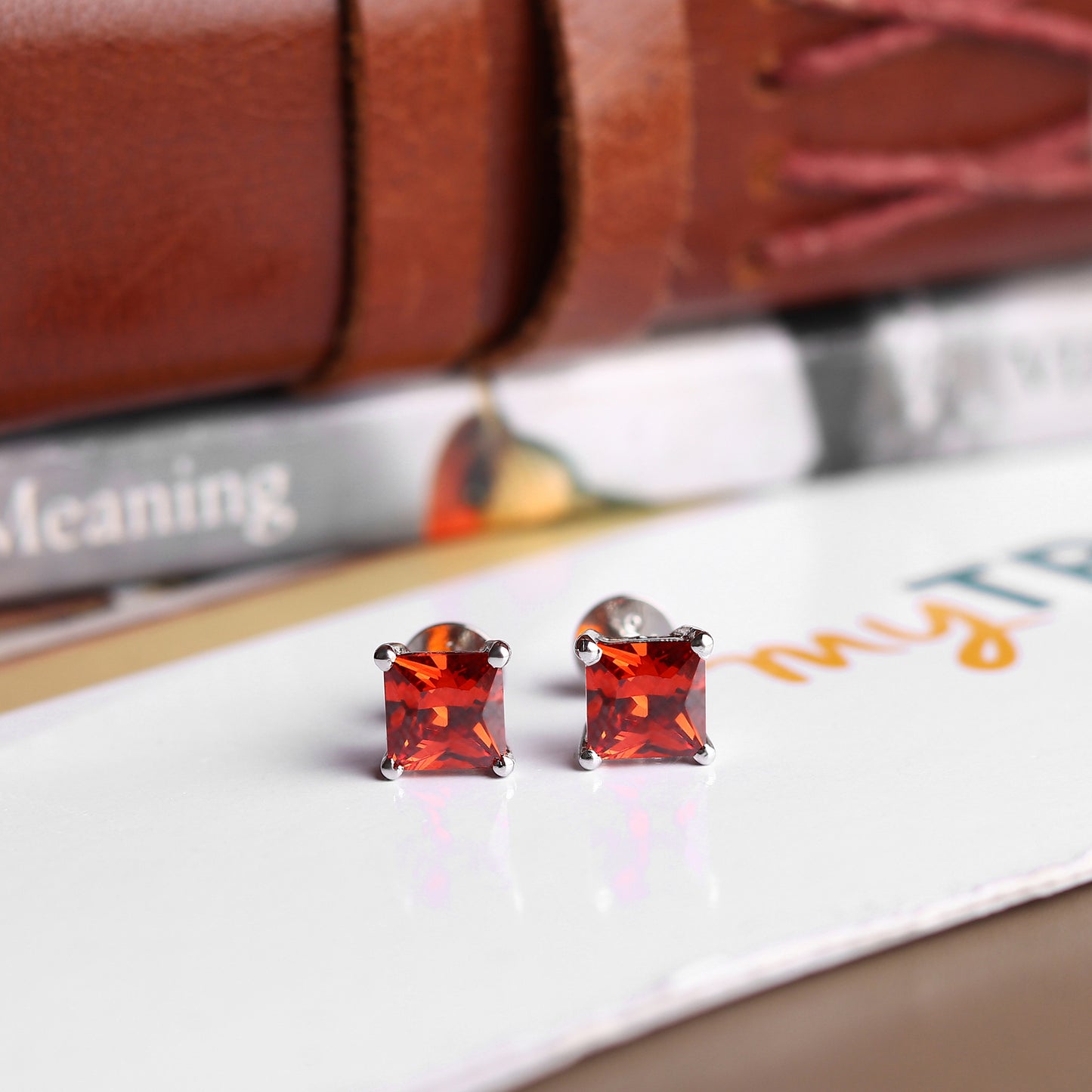 Pure Sterling Silver (92.5% purity)Precious, Beautiful and Designer Stud Earrings with cubic zirconia (AD) stones for Girls and Women