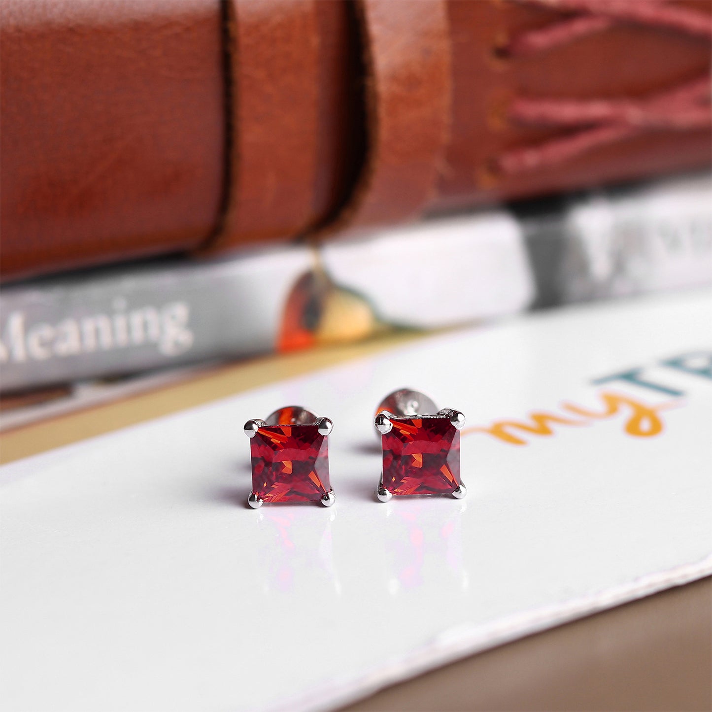 Pure Sterling Silver (92.5% purity)Precious, Beautiful and Designer Stud Earrings with cubic zirconia (AD) stones for Girls and Women
