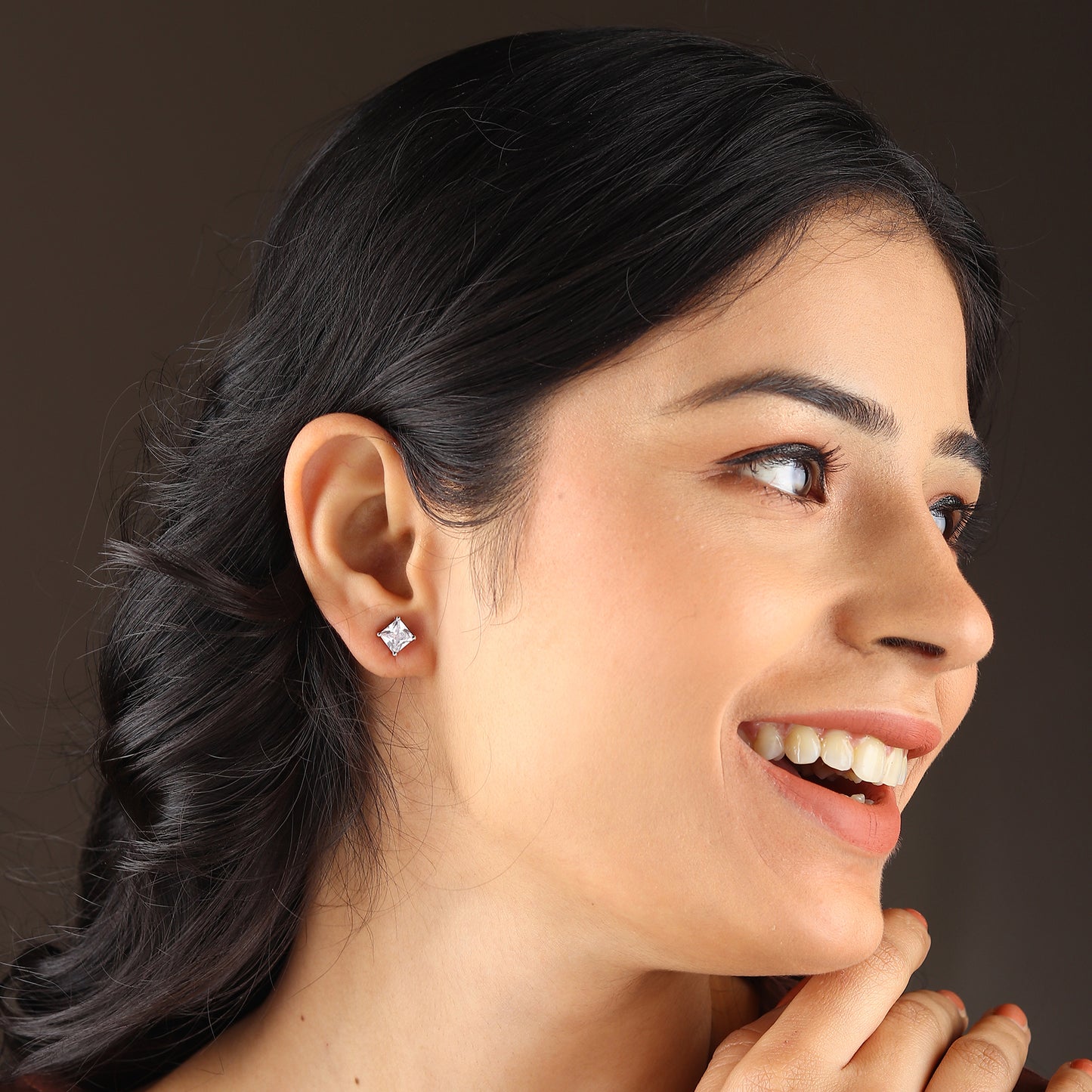 Pure Sterling Silver (92.5% purity)Precious, Beautiful and Designer Stud Earrings with cubic zirconia (AD) stones for Girls and Women