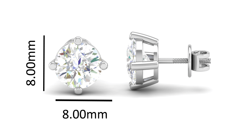Pure Sterling Silver (92.5% purity)Precious, Beautiful and Designer Stud Earrings with cubic zirconia (AD) stones for Girls and Women
