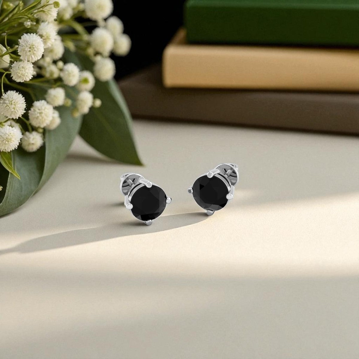 Pure Sterling Silver (92.5% purity)Precious, Beautiful and Designer Stud Earrings with cubic zirconia (AD) stones for Girls and Women