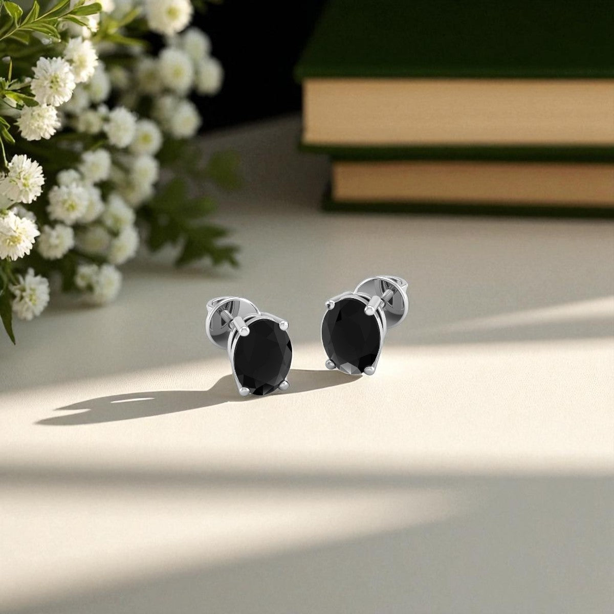 Pure Sterling Silver (92.5% purity)Precious, Beautiful and Designer Stud Earrings with cubic zirconia (AD) stones for Girls and Women